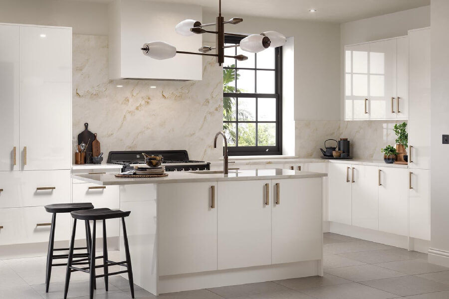Ora modern slab replacement kitchen doors from Click Doors